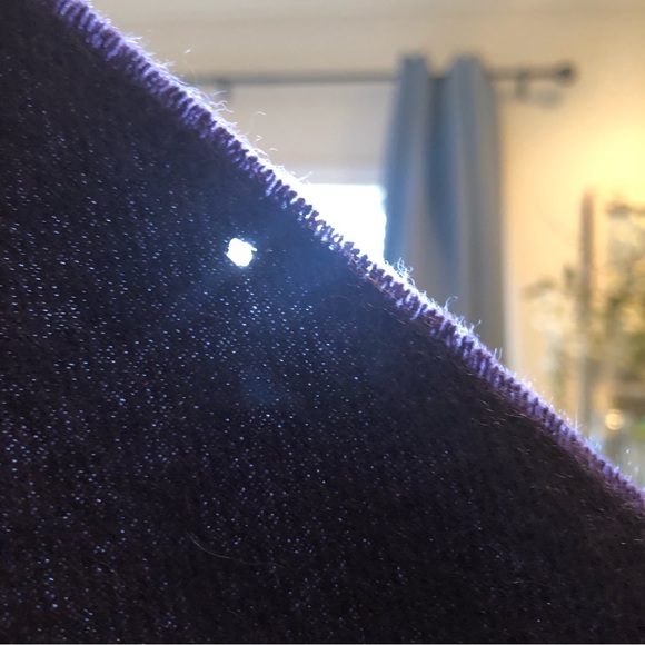 Burberry | 100% Cashmere Dark Purple Signature Logo Embroidered Scarf - Picture 7 of 9